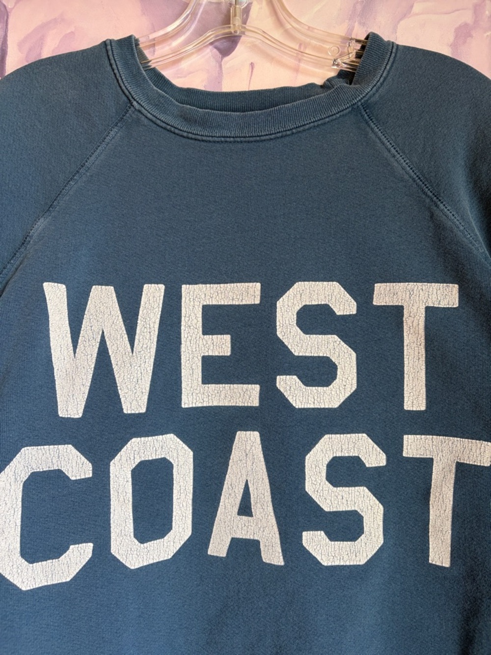 Retro brand Blue 'West Coast' Oversized Sweatshirt - Picture 3 of 5